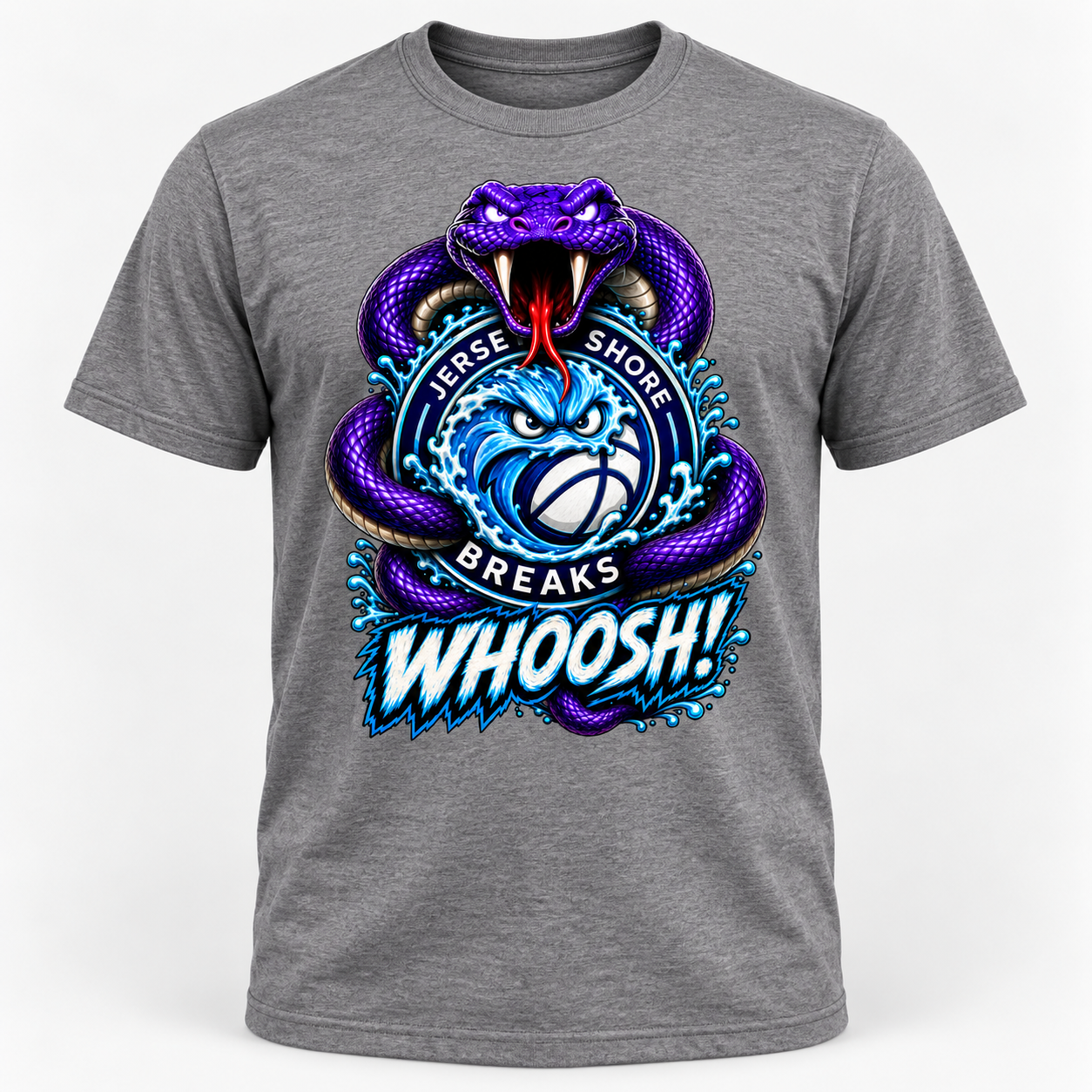 Jersey Shore Breaks Whoosh T-Shirt in gray